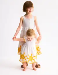 Remy Button Through Dress-Ivory Sunshine
