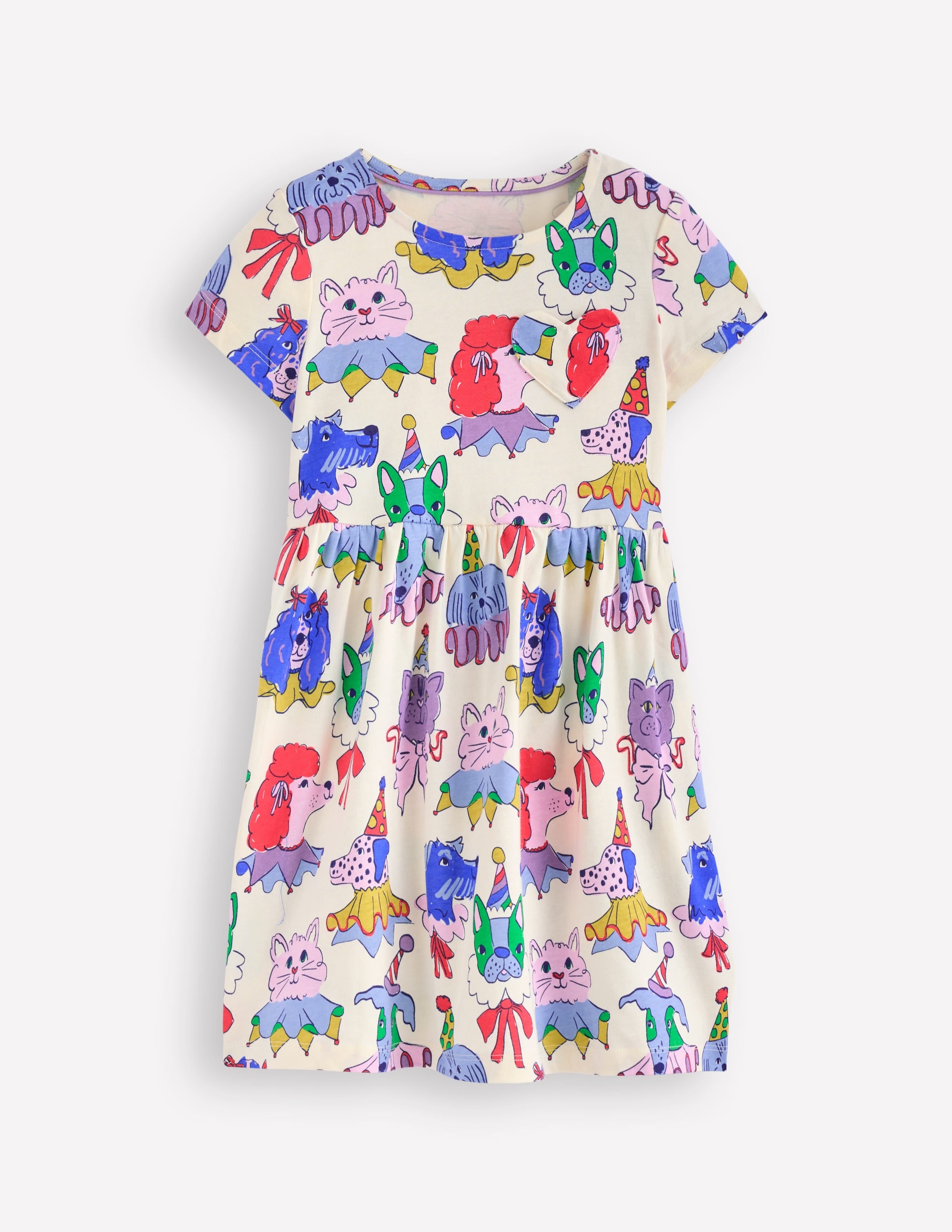 Heart Pocket Fun Jersey Dress-Soft Ivory Parade Pets