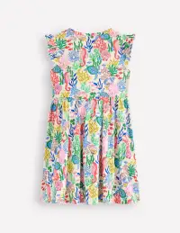 Posie Frill Sleeve Dress-Multi Coral Cove(2-3y)