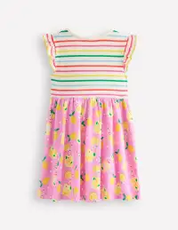 Posie Frill Sleeve Dress-Chalk Pink Lemonade(2-3y)