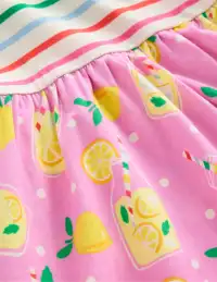 Posie Frill Sleeve Dress-Chalk Pink Lemonade(2-3y)