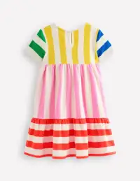 Ariel Twirly Towelling Dress-Hotchpotch Multi Stripe(2-3y)
