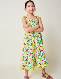 Luella Frill Maxi Sundress-Ivory Lemons and Cherries(2-3y)