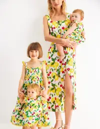 Luella Frill Maxi Sundress-Ivory Lemons and Cherries(2-3y)
