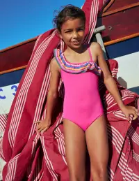 Lila One Shoulder Swimsuit-Pink Ric Rac