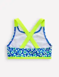 Cross-back Bikini Top-Aquamarine Leopard(2-3y)