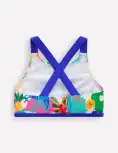Cross-back Bikini Top-Soft Ivory Multi Jungle(2-3y)