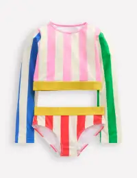 Cropped Rash Vest Set-Hotchpotch Stripe(5-6y)