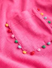 Dropped Waist Pom Tunic-Flamingo Pink(2-3y)