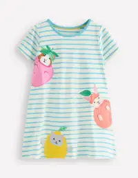 Short Sleeve Applique Tunic-Caribbean Blue Animals
