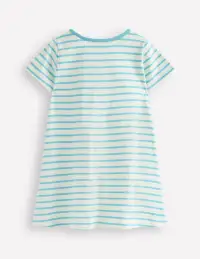 Short Sleeve Applique Tunic-Caribbean Blue Animals(2-3y)