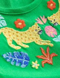 Frill Sleeve Tunic Set-Sapling Green Embroidery(12-18m)