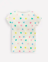 Short Sleeve Pointelle Top-Soft Ivory Multi Hearts(2-3y)