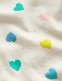 Short Sleeve Pointelle Top-Soft Ivory Multi Hearts(2-3y)