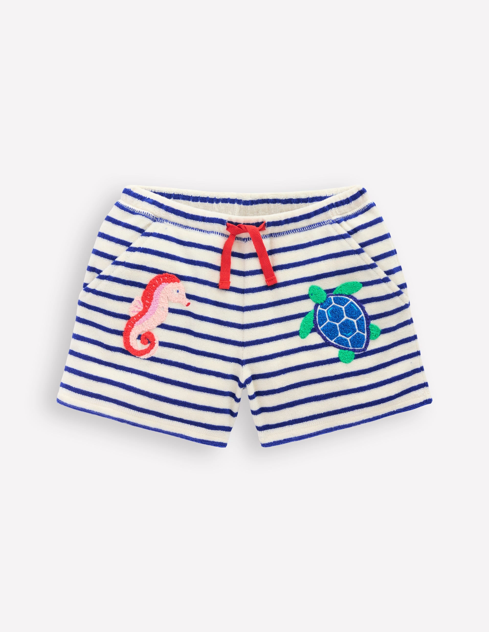 Printed Towelling Short-Soft Ivory/Bright Blue Sea