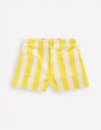 Patch Pocket Shorts-Pineapple Yellow Stripe
