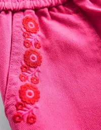 Pull-On Trouser-Sorbet Pink Embroidered(2-3y)