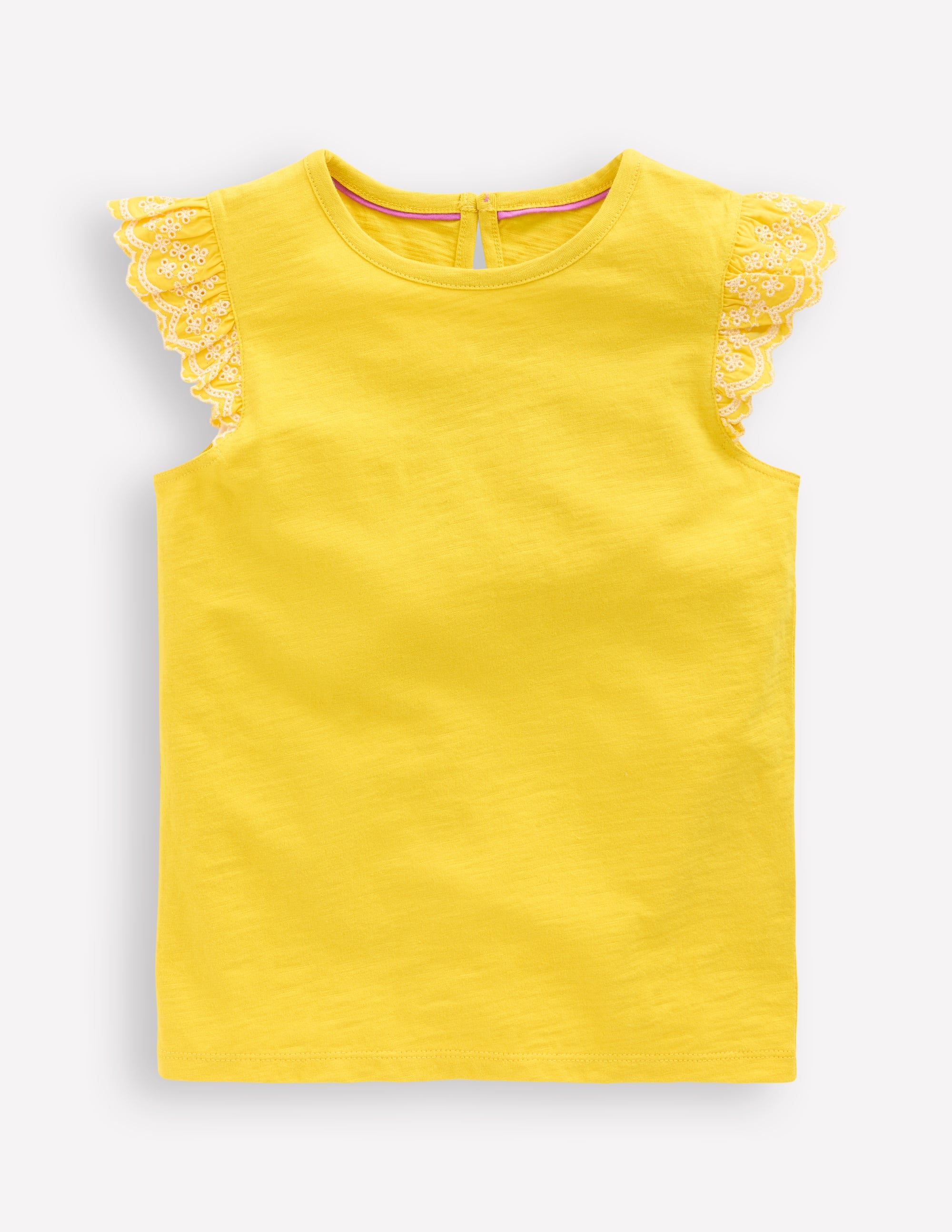 Margaret Broderie Frill Tee-Pineapple Yellow