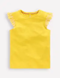 Margaret Broderie Frill Tee-Pineapple Yellow