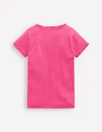 Short Sleeve Ribbed T-shirt-Flamingo Pink(2-3y)