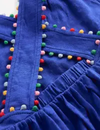 Cross-back Pom Top-Bright Blue(2-3y)