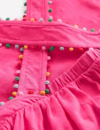 Cross-back Pom Top-Flamingo Pink(2-3y)