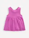 Cross-back Pom Top-Foxglove Purple