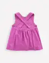 Cross-back Pom Top-Foxglove Purple(2-3y)