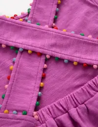 Cross-back Pom Top-Foxglove Purple(2-3y)