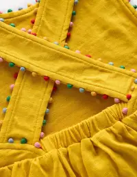 Cross-back Pom Top-Pineapple Yellow(2-3y)