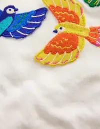Flutter Short Sleeve T-shirt-Ivory Birds(2-3y)