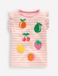 Flutter Short Sleeve T-shirt-Bubblegum Pink Fruits(2-3y)