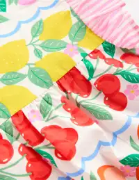 Frill Sleeve Woven Top-Rainbow Fruit Stripe(2-3y)