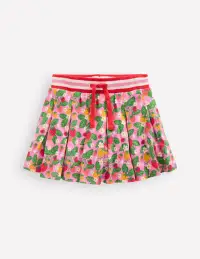Pleated Jersey Skort-Cosmos Pink Strawberry Patch(2-3y)