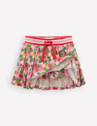 Pleated Jersey Skort-Cosmos Pink Strawberry Patch(2-3y)