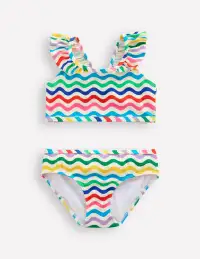 Frill Strap Bikini-Multi Wave