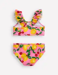 Frill Strap Bikini-Pink Lemons and Cherries(2-3y)