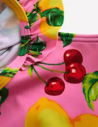 Frill Strap Bikini-Pink Lemons and Cherries(2-3y)