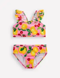 Frill Strap Bikini-Pink Lemons and Cherries(2-3y)