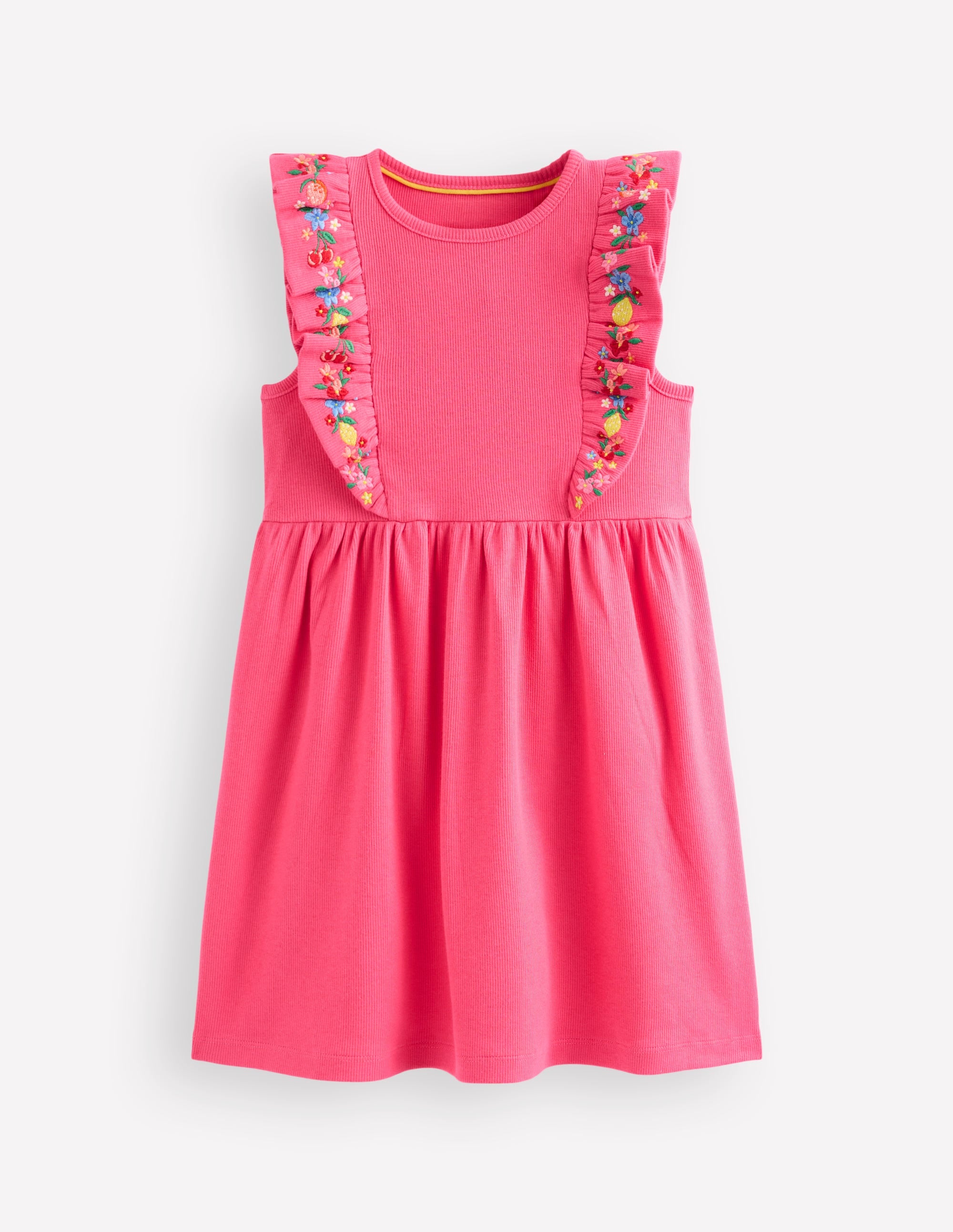 Frieda Embroidered Dress-Rose Petal Pink