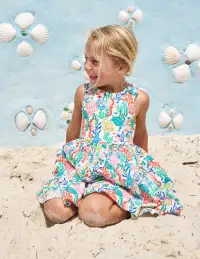 Harper Cross-Back Dress-Multi Coral Cove