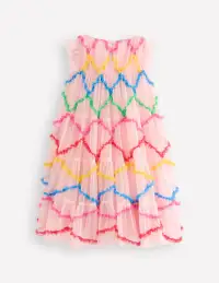 Rainbow Ombre Tulle Dress-Chalk Pink Diamond(2-3y)