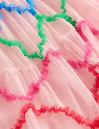 Rainbow Ombre Tulle Dress-Chalk Pink Diamond(2-3y)