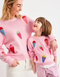 Karina Fun Crochet Sweater-Soft Pink Ice Creams(2-3y)