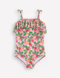Tallulah Frill Swimsuit-Pink Strawberry Patch