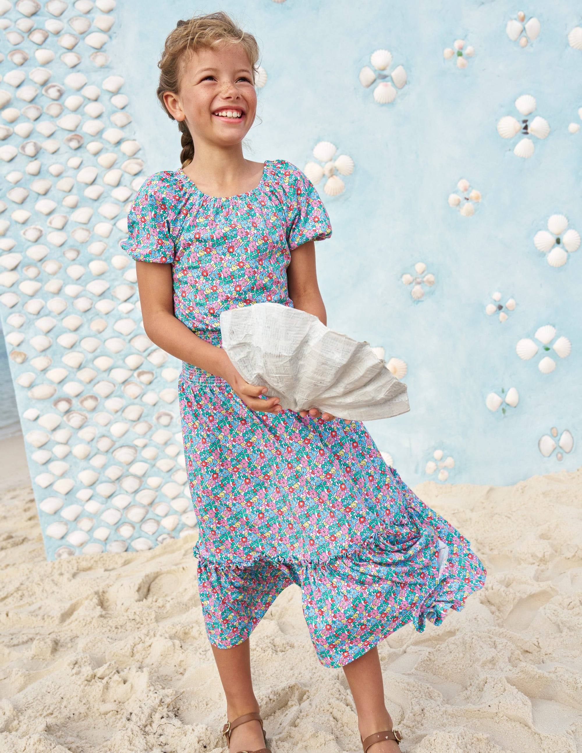 Jersey Midi Skirt-Multi Flowerbed