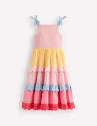Odette Tiered Woven Sundress-Broderie Colourblock(2-3y)