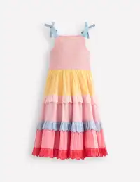 Odette Tiered Woven Sundress-Broderie Colourblock(2-3y)