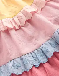 Odette Tiered Woven Sundress-Broderie Colourblock(2-3y)