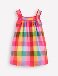 Maribel Strappy Swing Sundress-Multigingham Check